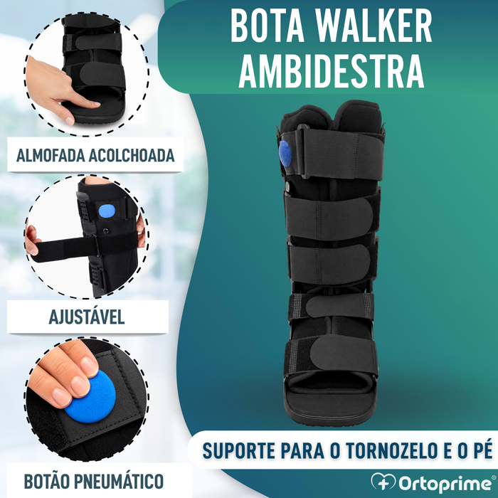 Bota Walker Longa Fixa com Câmara de Ar | Bota Ortopédica