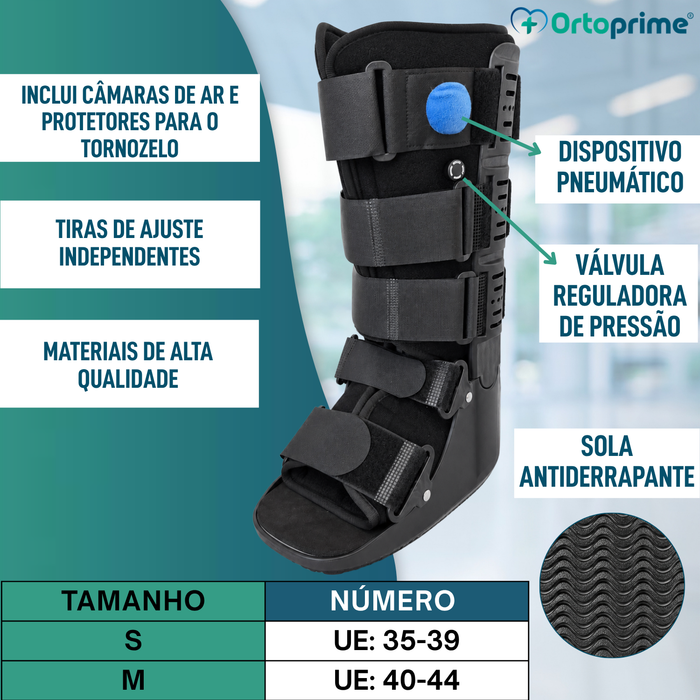 Bota Walker Longa Fixa com Câmara de Ar | Bota Ortopédica