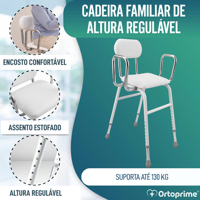 Cadeira com Apoio de Braços - Altura Ajustável