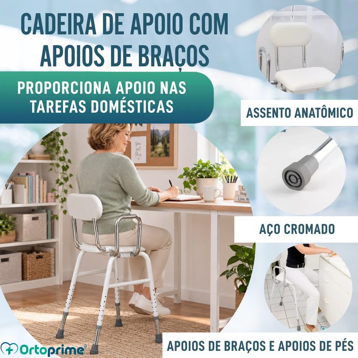 Cadeira com Apoio de Braços - Altura Ajustável