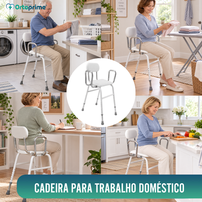 Cadeira com Apoio de Braços - Altura Ajustável