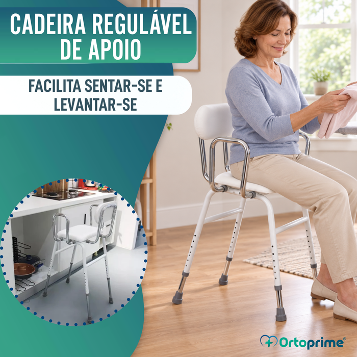 Cadeira com Apoio de Braços - Altura Ajustável