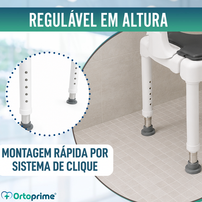 Cadeira de Banho 3 em 1 em U | Banco Antiderrapante
