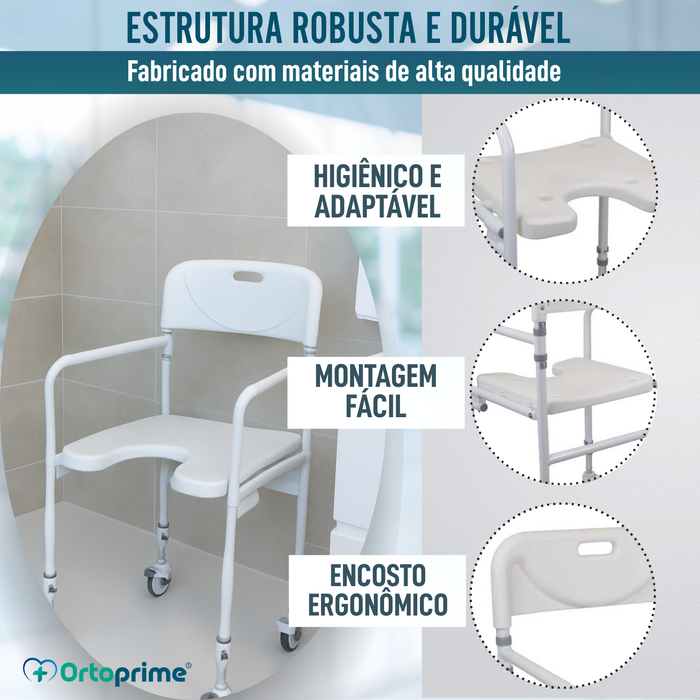 Cadeira de Duche em U | Assento de Banho Dobrável