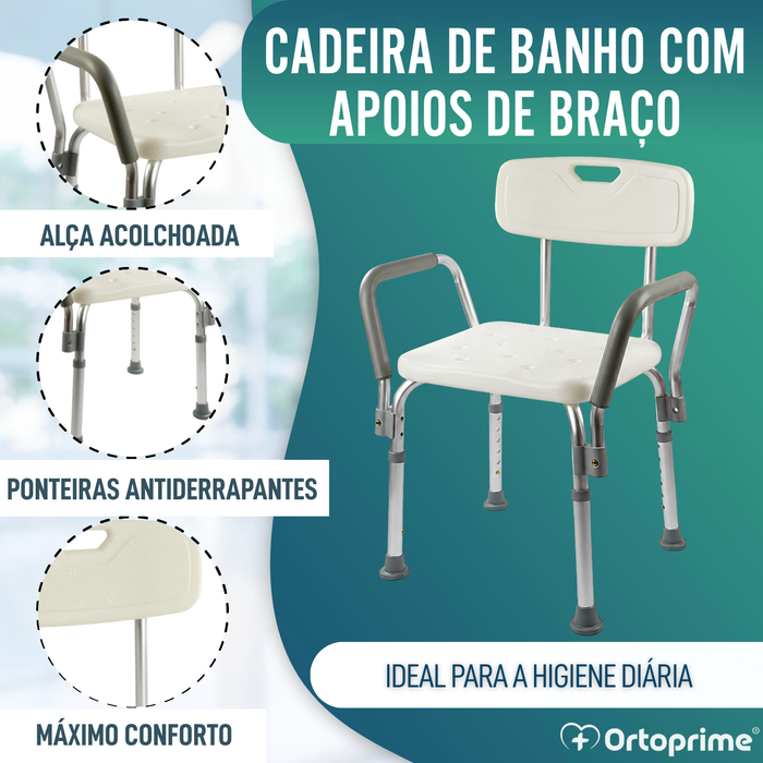 Cadeira de Banho Ortopédica com Apoio de Braços