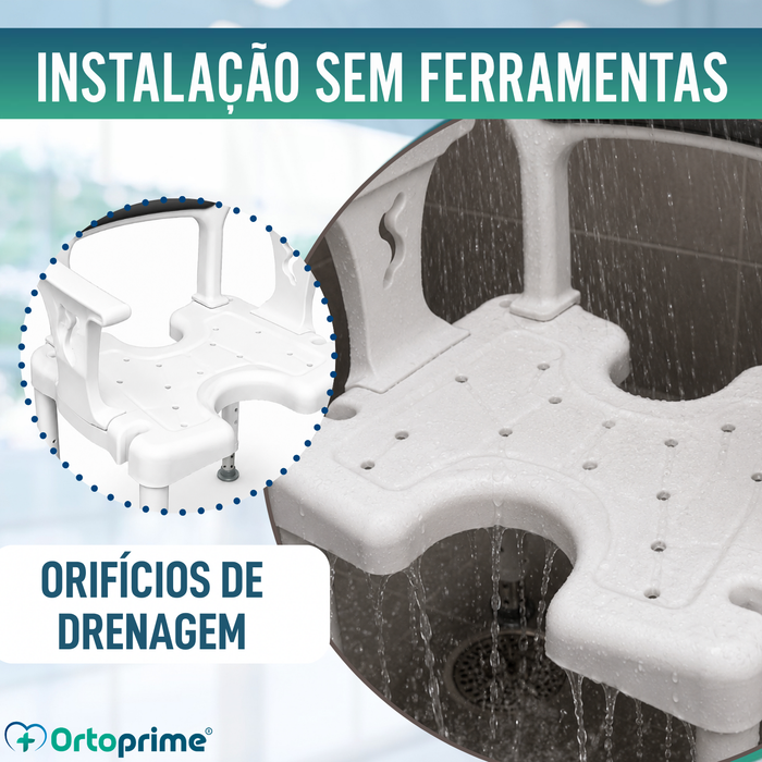 Cadeira de Banho 3 em 1 em U | Banco Antiderrapante