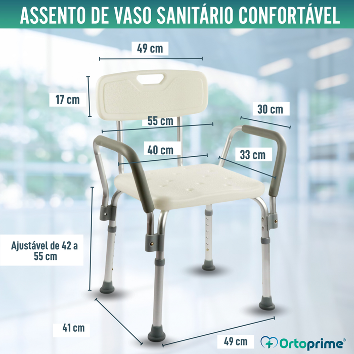Cadeira de Banho Ortopédica com Apoio de Braços