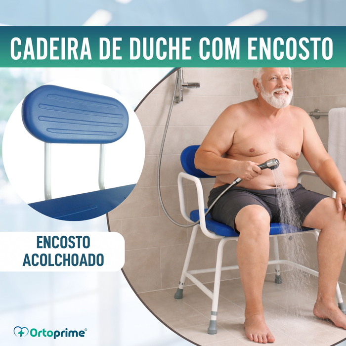 Cadeira de Duche Bariátrica XXL com Encosto e Braços