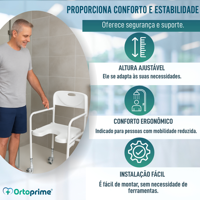 Cadeira de Duche em U | Assento de Banho Dobrável