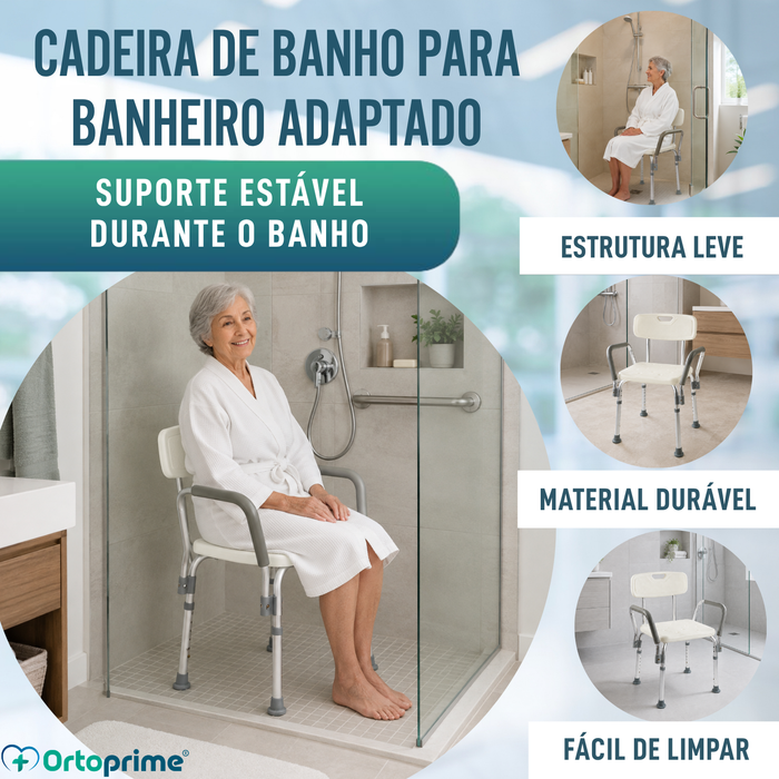 Cadeira de Banho Ortopédica com Apoio de Braços