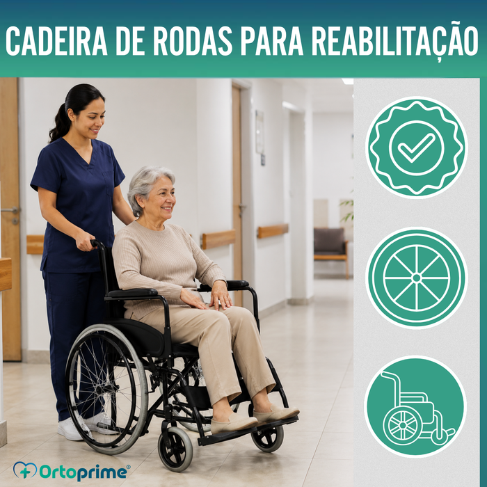 Cadeira de Rodas Dobrável Autopropelida com Cinto de Segurança