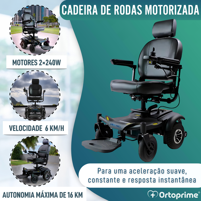 Cadeira de Rodas Elétrica Desmontável com Joystick Digital