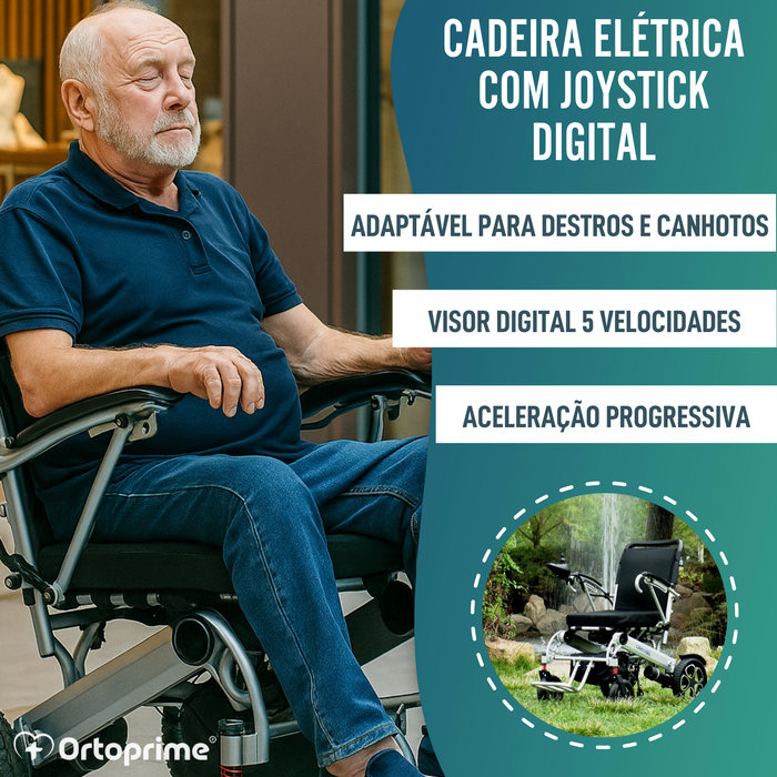 Cadeira de Rodas Elétrica Ultra-Leve com Bateria de Lítio