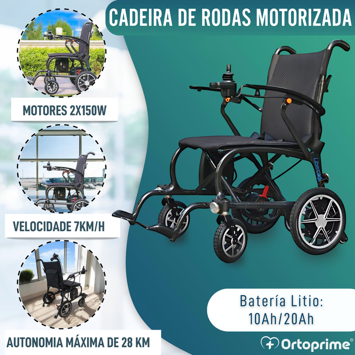 Cadeira Elétrica Compacta para Deficientes | Fibra de Carbono