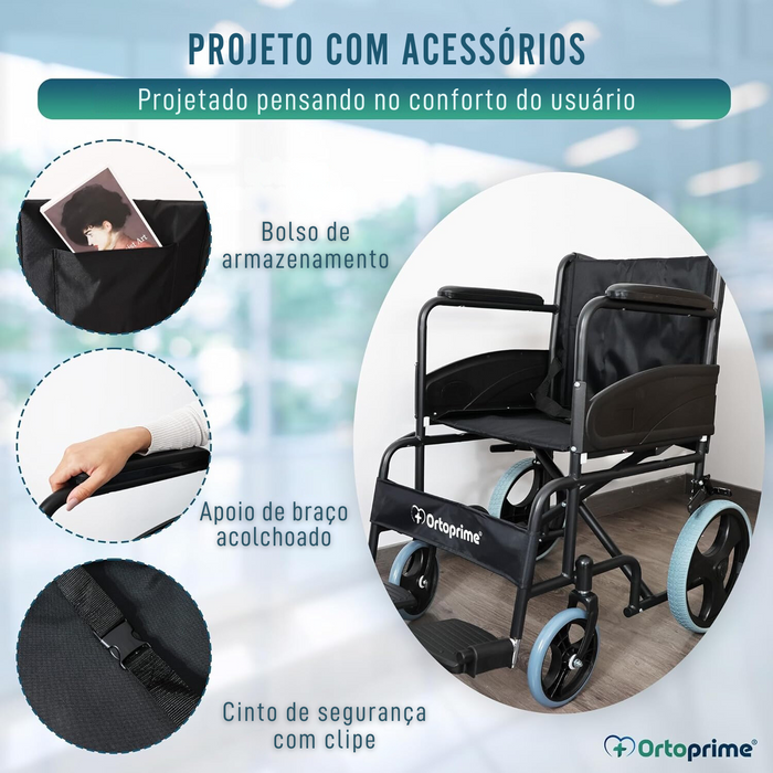 Cadeira de Rodas Dobrável Ortopédica para Adultos