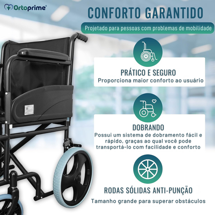 Cadeira de Rodas Dobrável Ortopédica para Adultos