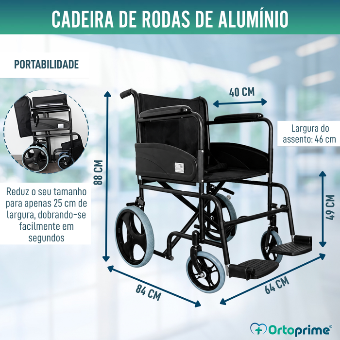 Cadeira de Rodas Dobrável Ortopédica para Adultos