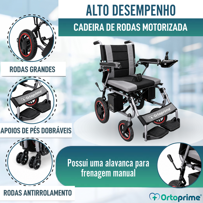Cadeira de Rodas Elétrica Dobrável com Almofada