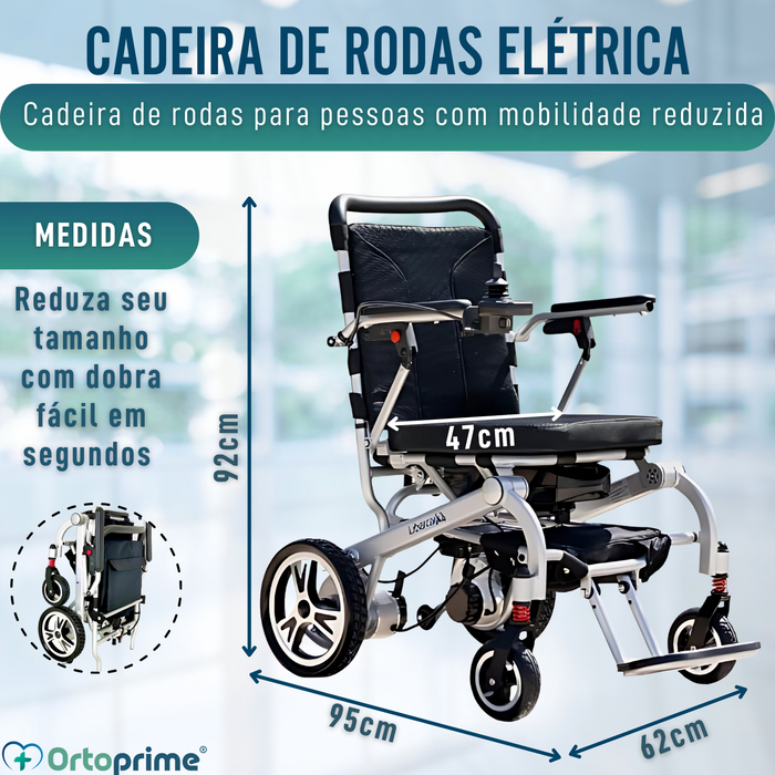 Cadeira de Rodas Elétrica Ultraligeira com Bateria de Lítio