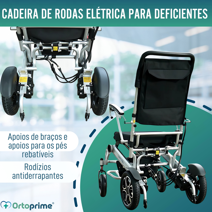 Cadeira de Rodas Elétrica Ultra-Leve com Bateria de Lítio