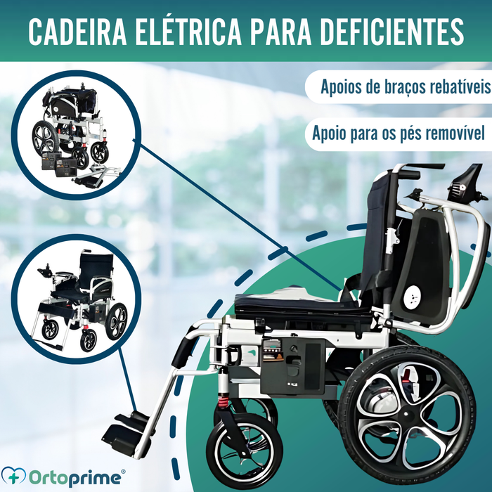 Silla Eléctrica de Rodas Grandes | Com Bateria de Lítio