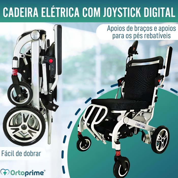 Cadeira de Rodas Elétrica Ultraligeira com Bateria de Lítio