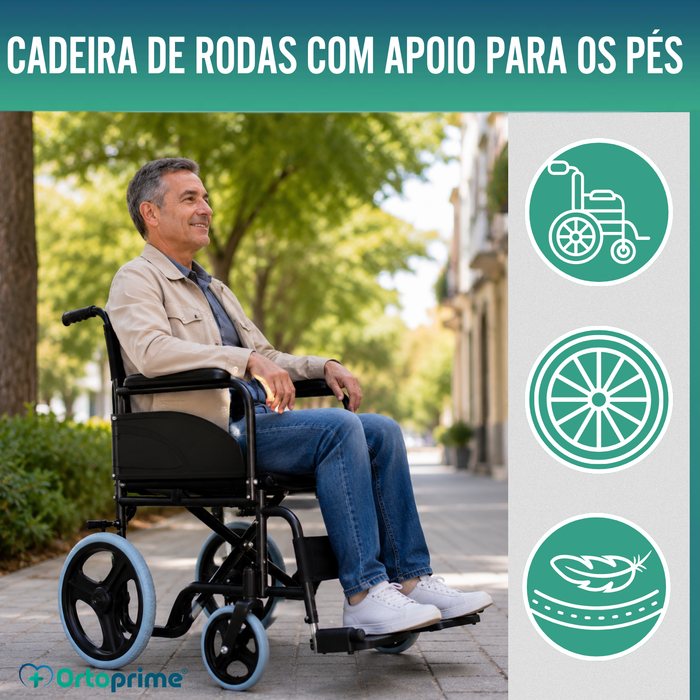 Cadeira de Rodas Dobrável Ortopédica para Adultos