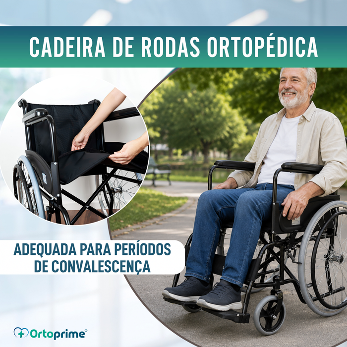 Cadeira de Rodas Dobrável Autopropelida com Cinto de Segurança