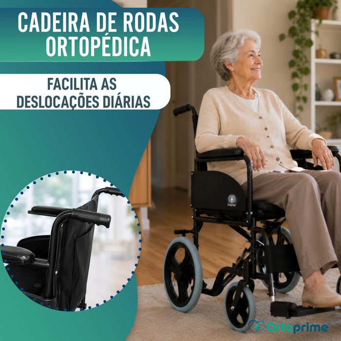Cadeira de Rodas Dobrável Ortopédica para Adultos