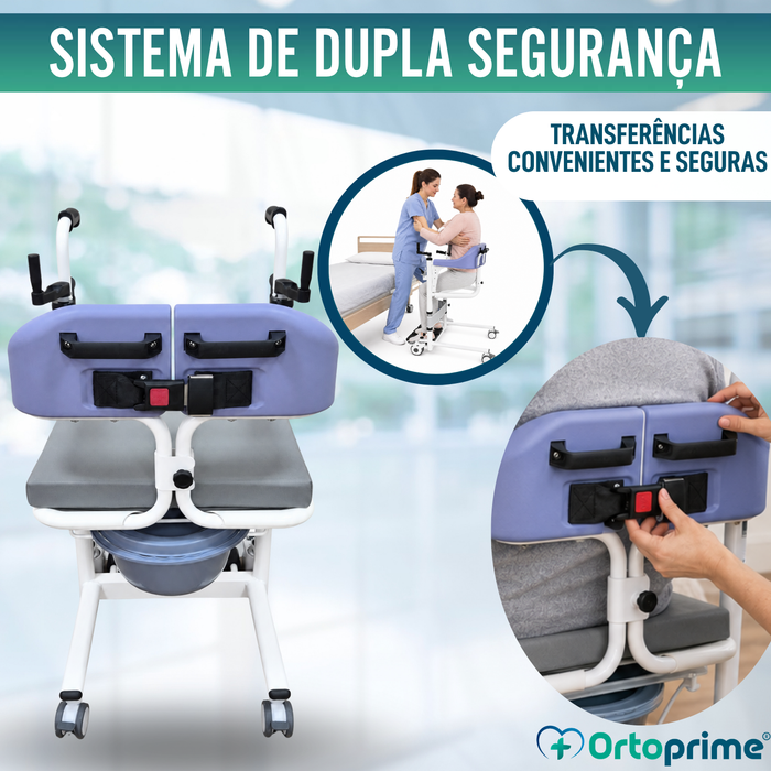 Cadeira de Transferência 3 em 1 | Cadeira WC Regulável