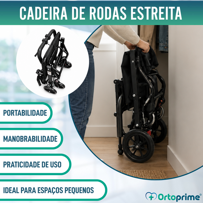 Cadeira de Rodas de Trânsito Leve Dobrável com Travão