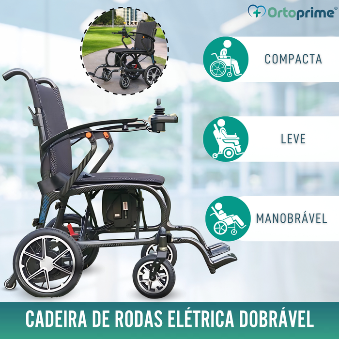 Cadeira Elétrica Compacta para Deficientes | Fibra de Carbono