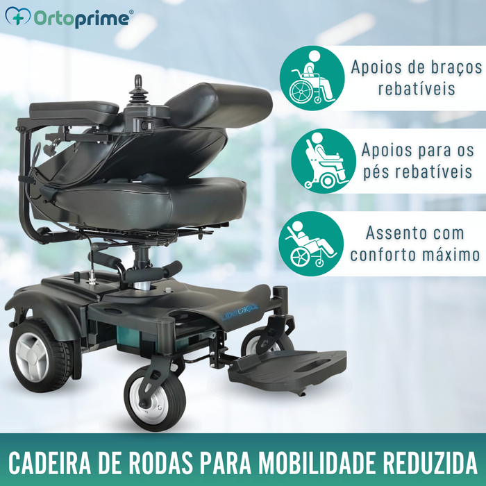 Cadeira de Rodas Elétrica Desmontável com Joystick Digital