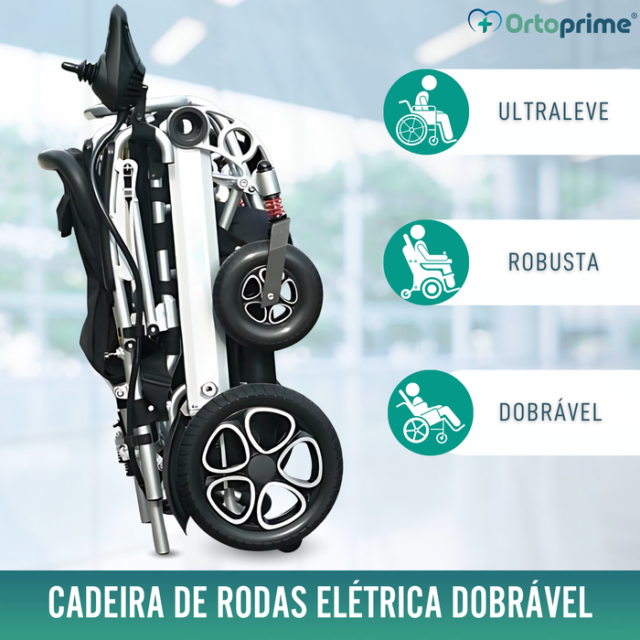 Cadeira de Rodas Elétrica Ultra-Leve com Bateria de Lítio