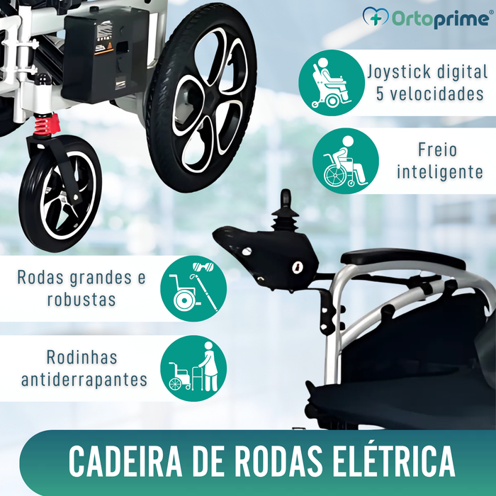 Cadeira Elétrica Dobrável com Baterias de Gel | 5 Velocidades