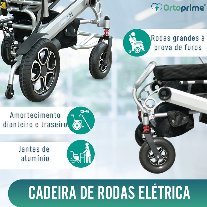 Cadeira de Rodas Elétrica Ultra-Leve com Bateria de Lítio