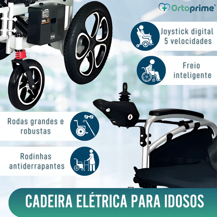 Silla Eléctrica de Rodas Grandes | Com Bateria de Lítio