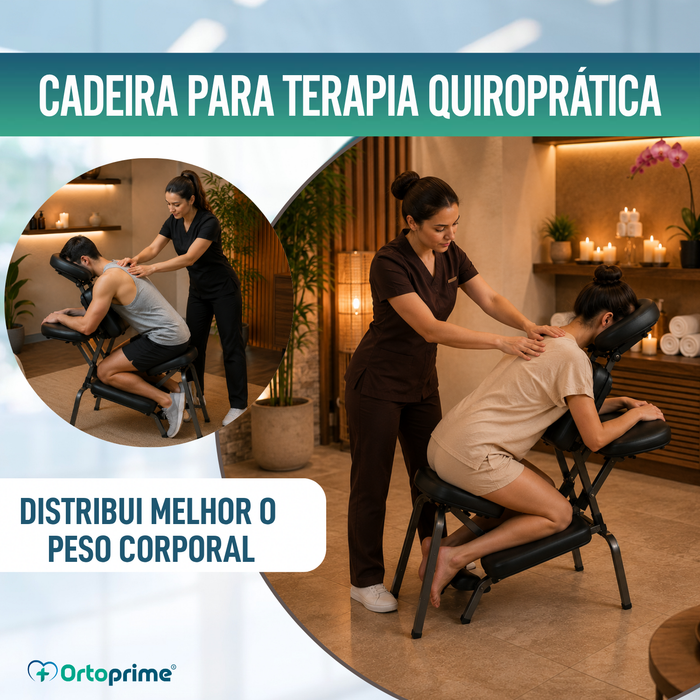 Cadeira de Massagem Dobrável com Apoio de Cabeça Ajustável
