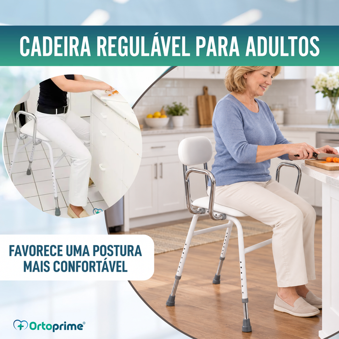 Cadeira com Apoio de Braços - Altura Ajustável
