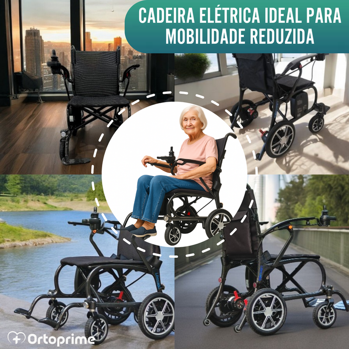 Cadeira Elétrica Compacta para Deficientes | Fibra de Carbono