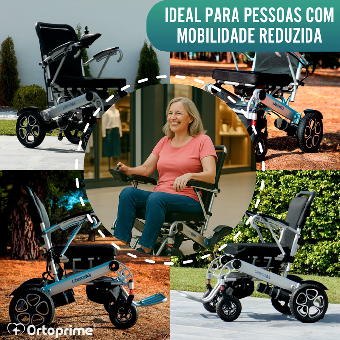 Cadeira de Rodas Elétrica Ultra-Leve com Bateria de Lítio