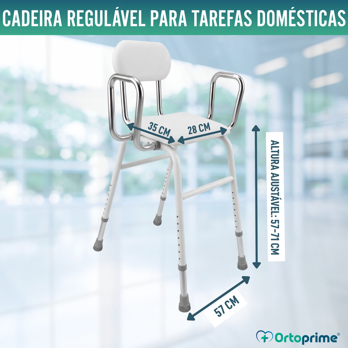 Cadeira com Apoio de Braços - Altura Ajustável