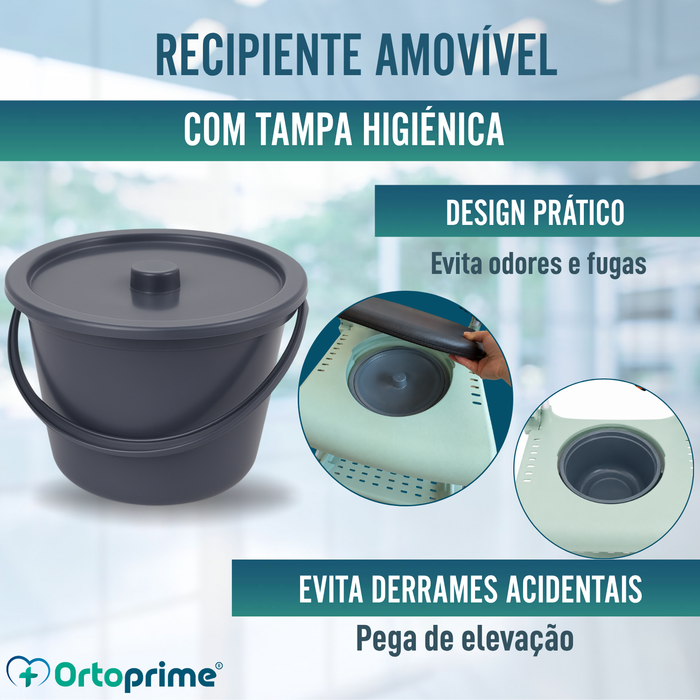 Cadeira Sanitária Banho com Rodas 3 em 1 | Assento com Drenagem
