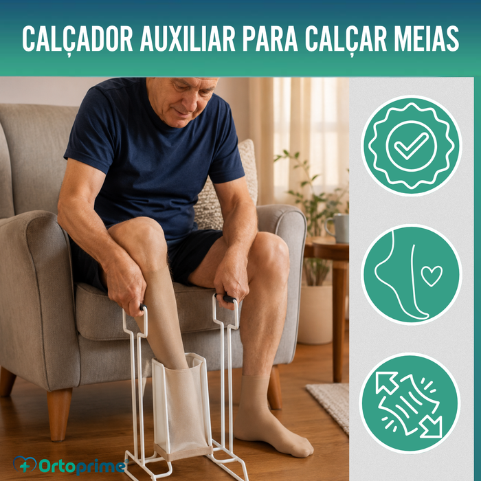 Calçadeira de Compressão para Meias - Com Base