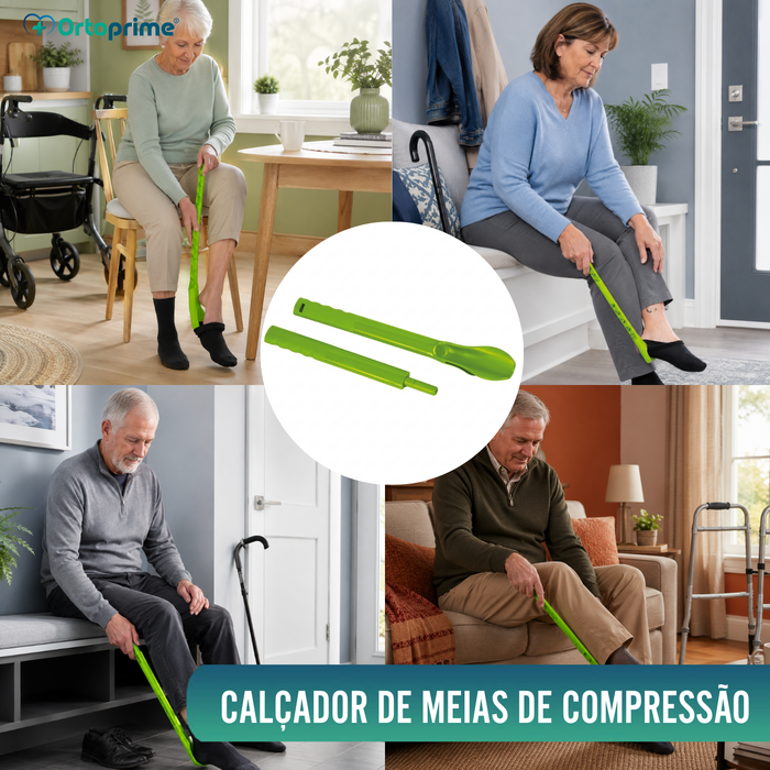 Calçador de Meias e Meias de Compressão