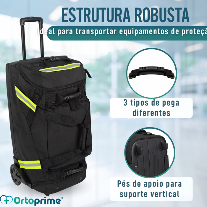 Mala Trolley Profissional de Bombeiro com Rodas EPI