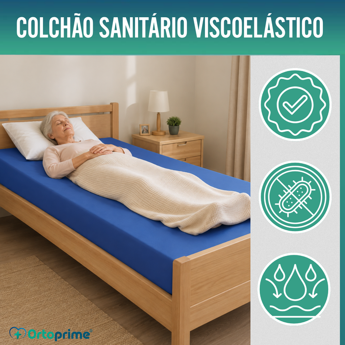 Colchão Viscoelástico Anti-Escaras + Capa - 90 x 190 cm