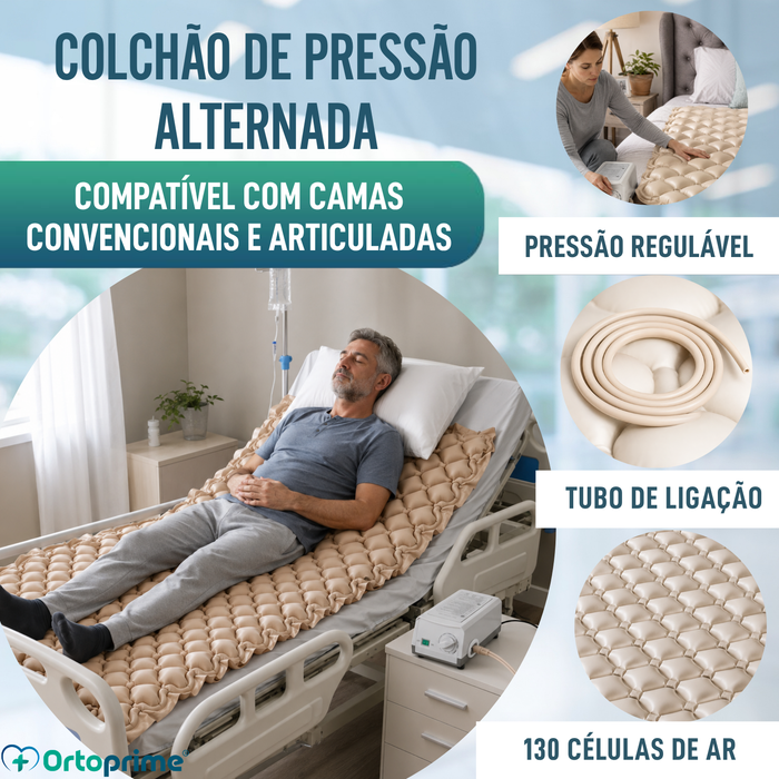 Colchão Antiescaras com Compressor e Células de Ar Alternante
