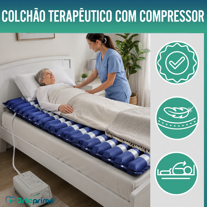 Colchão de Ar Antiescaras com Compressor Silence para Cama