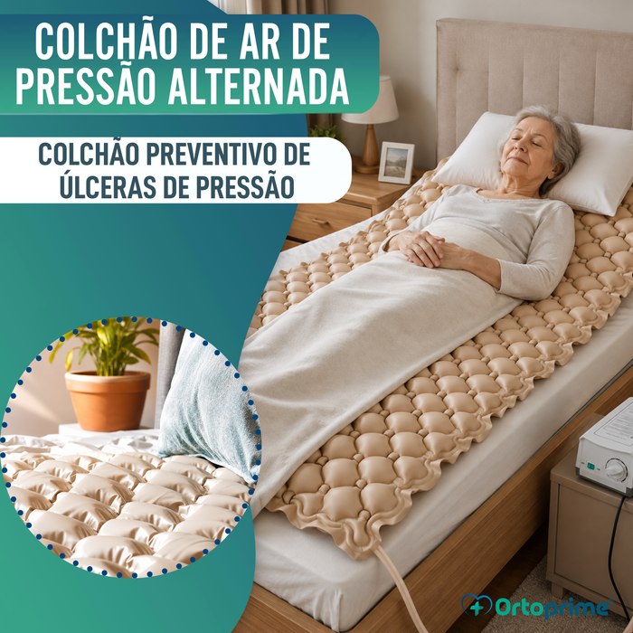 Colchão Antiescaras com Compressor e Células de Ar Alternante